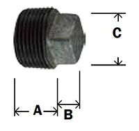 GB Malleable Square Head Plug Diagram